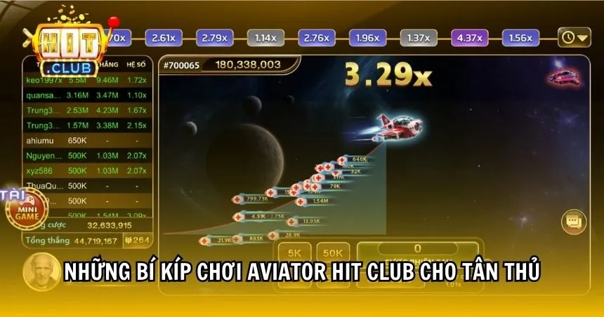 Những bí kíp chơi Aviator HIT CLUB cho tân thủ