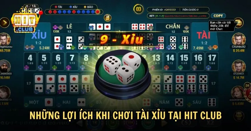 Lợi ích khi chơi Tài Xỉu HIT CLUB